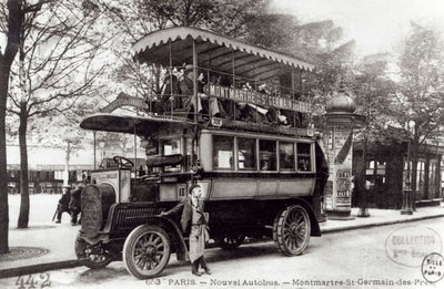The New Autobus in Paris, 1906 by French Photographer